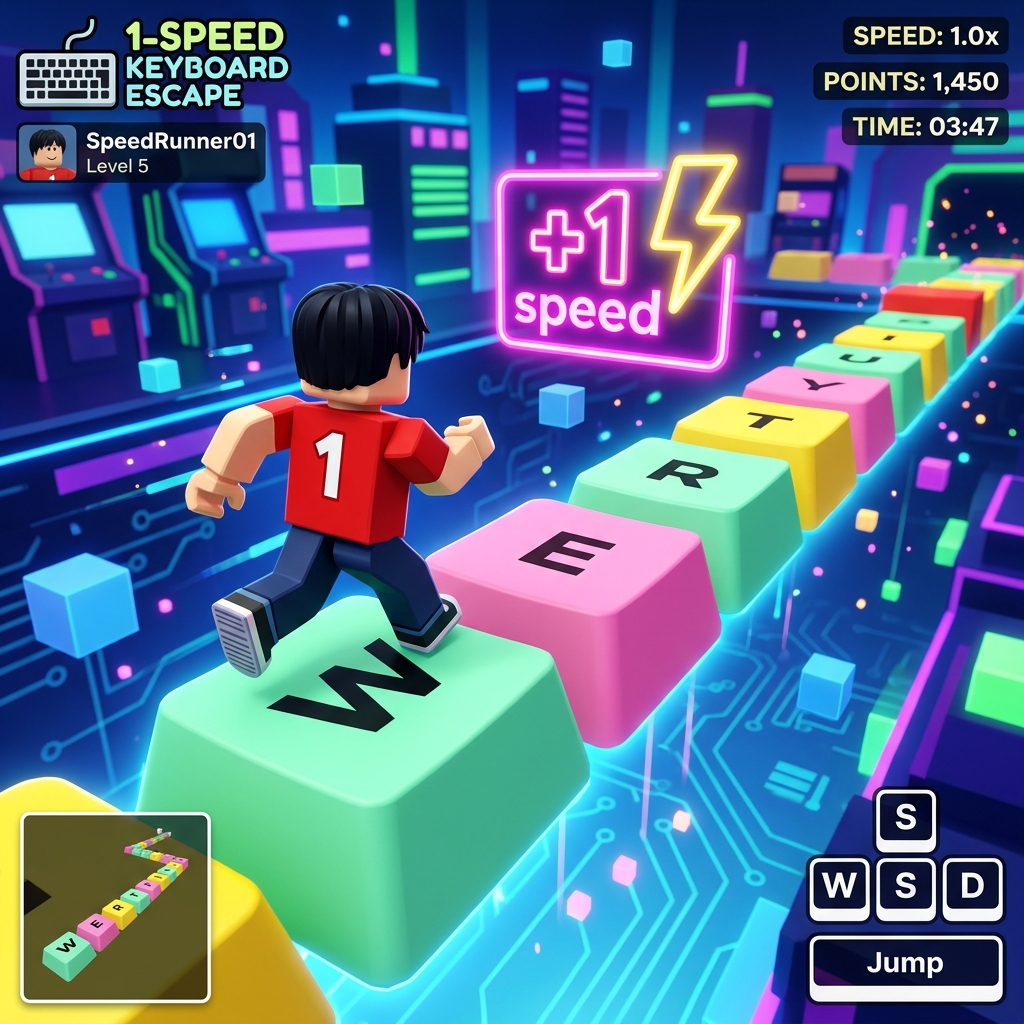 1:1 Slime Keyboard Escape 3D Obby Track